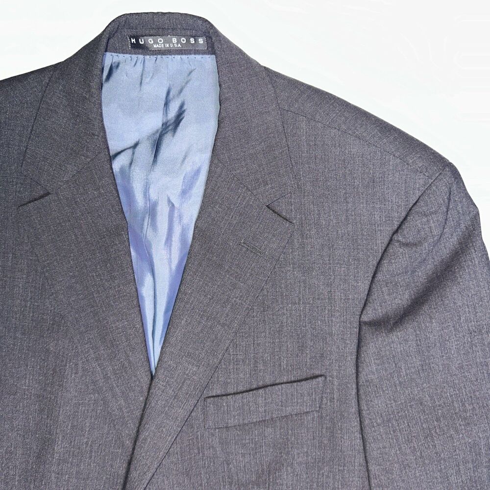Hugo Boss Mens Modern fit Suit Jacket Blazer 38R S Charcoal Gray stretch